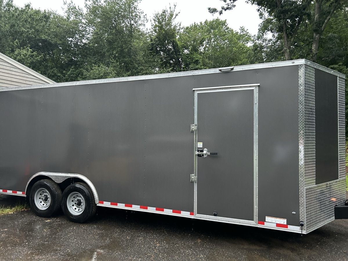 24 ft enclosed cargo trailer rental with lockable side door