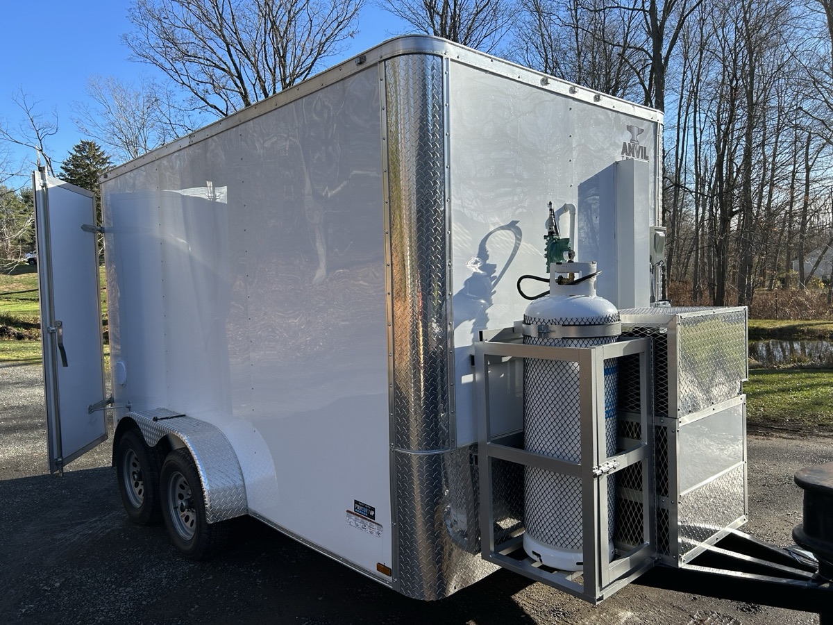 Refrigerated trailer for rent in Branford, CT with propane package